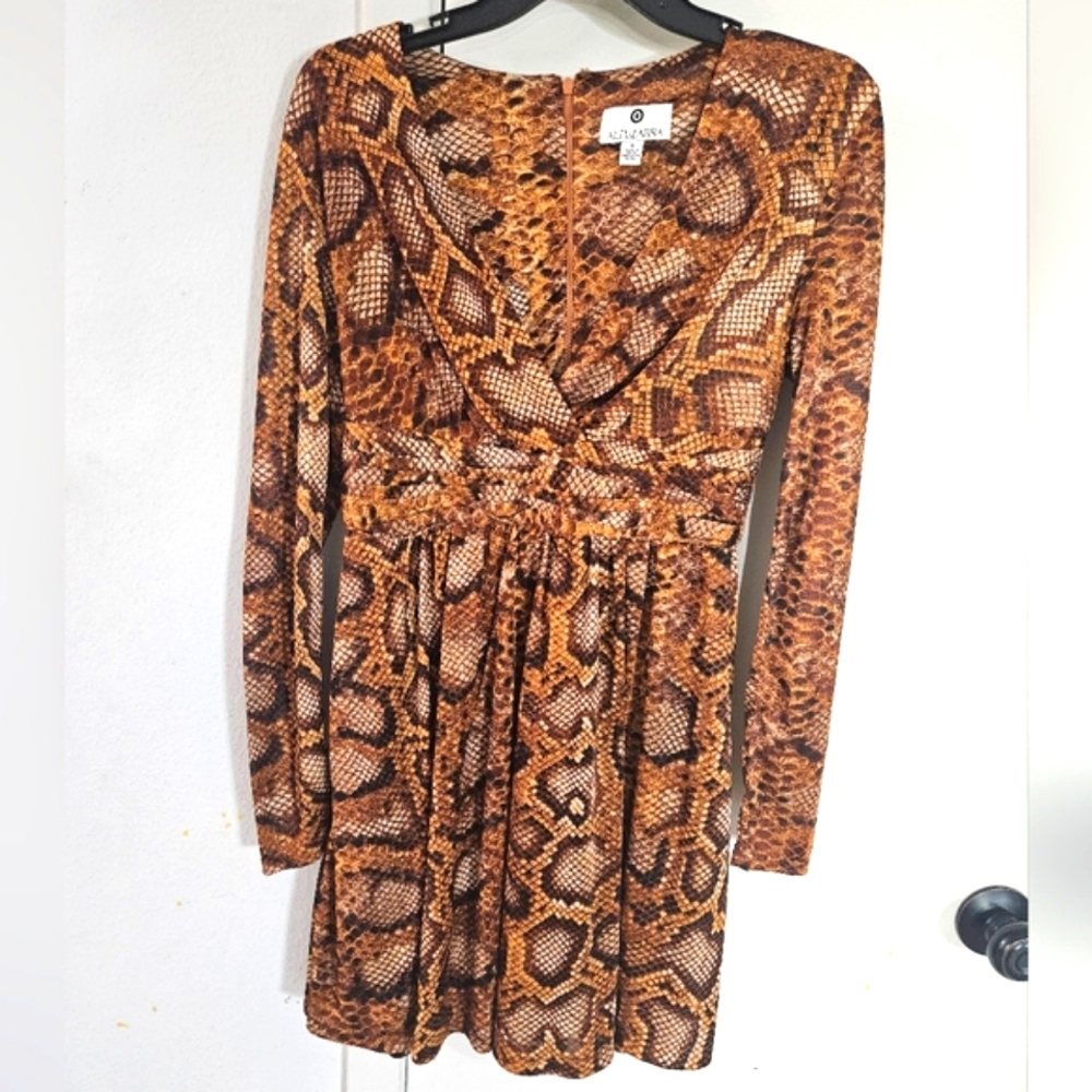 Altuzarra Snake Pattern Long Sleeve Dress Size 8